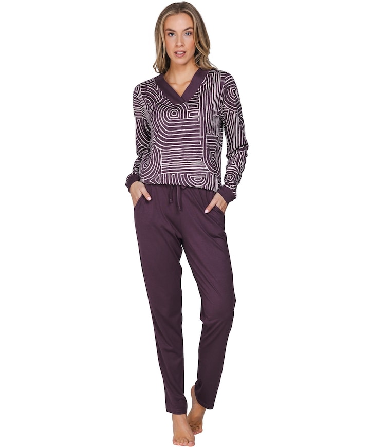 Dames pyjamaset bordeaux