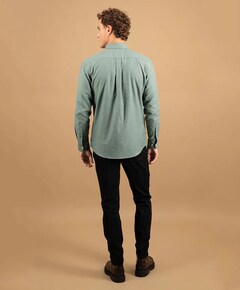 Heren overhemd lange mouw groen