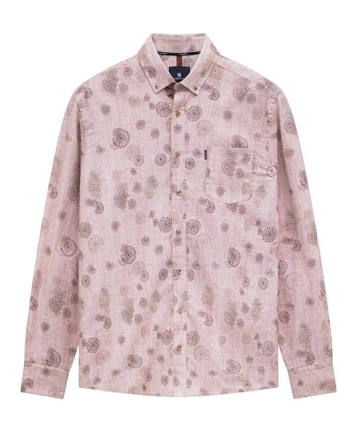 Heren overhemd lange mouw roze