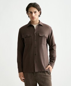 Overhemd lange mouw bruin