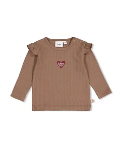 Meisjes longsleeve bruin