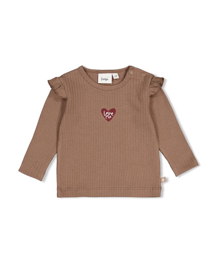 Meisjes longsleeve bruin