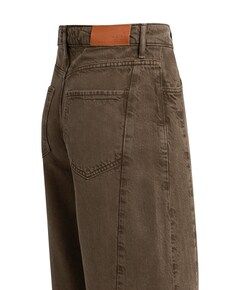Jeans met hoge taille en wijde dames broek bruin
