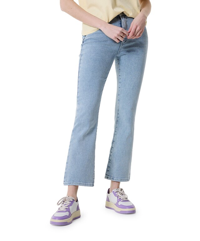 Debbie cropped flared jeans blauw