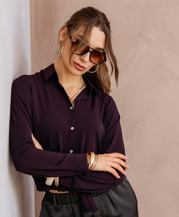 Dames blouse paars