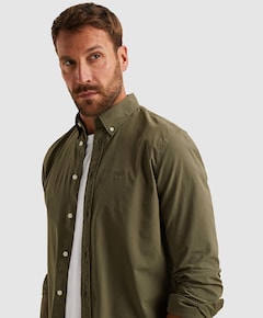 Heren overhemd lange mouw groen