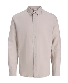 Jongens overhemd lange mouw beige