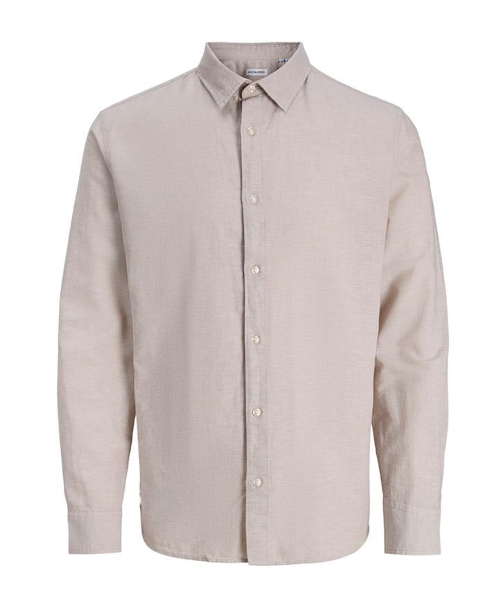 Jongens overhemd lange mouw beige