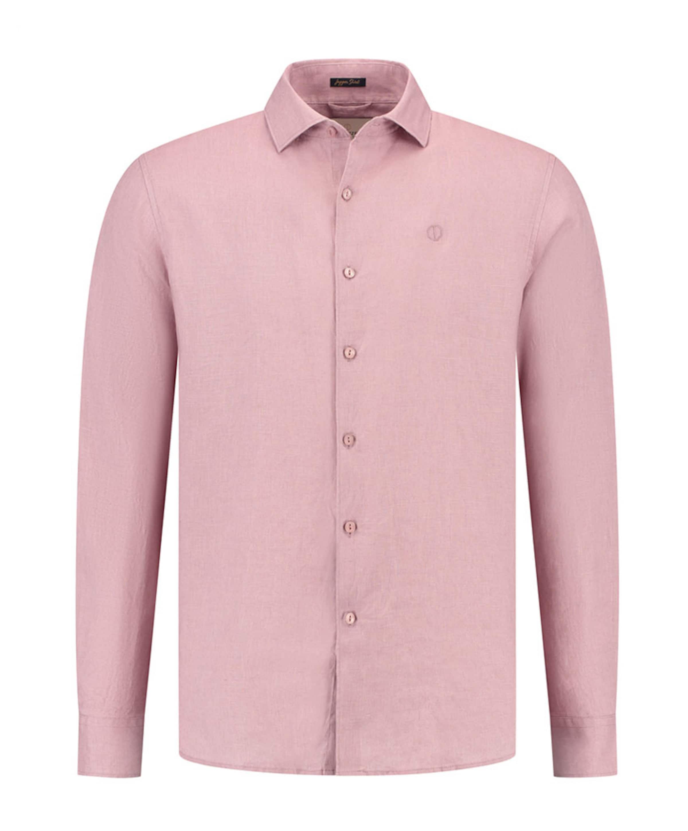 Heren overhemd lange mouw roze