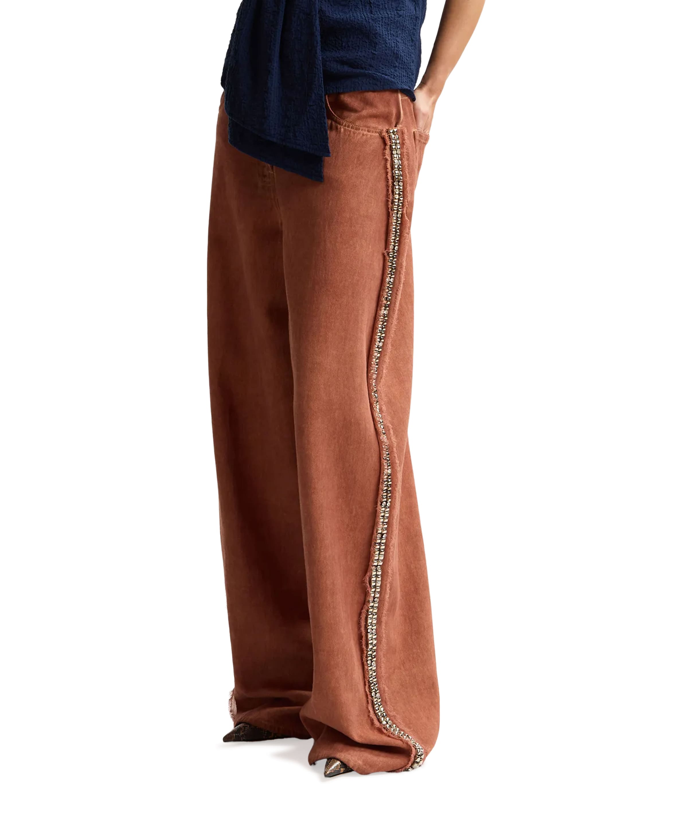 Jeeper Studded dames broek bordeaux