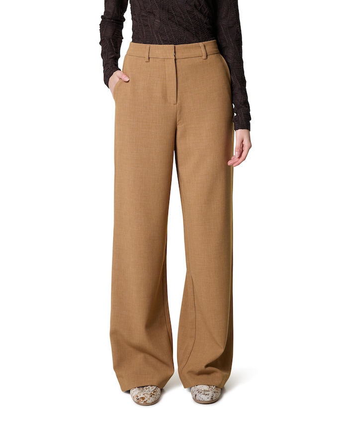 MSCHMacy Michelle HW Wide LONG dames broek bruin