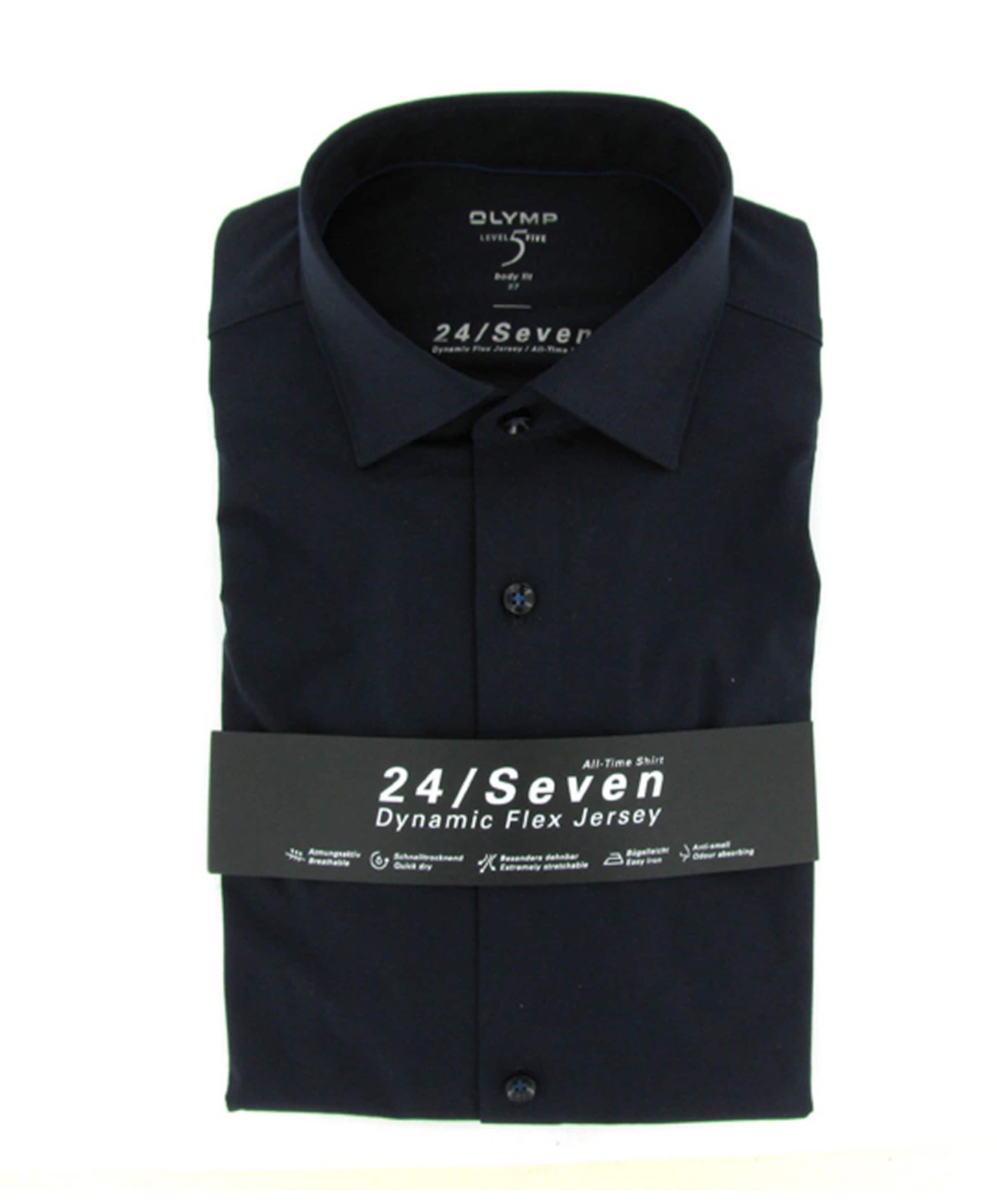 Heren overhemd lange mouw blauw