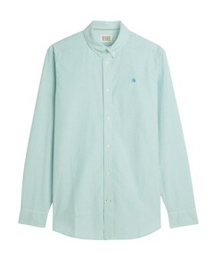 Heren overhemd lange mouw blauw