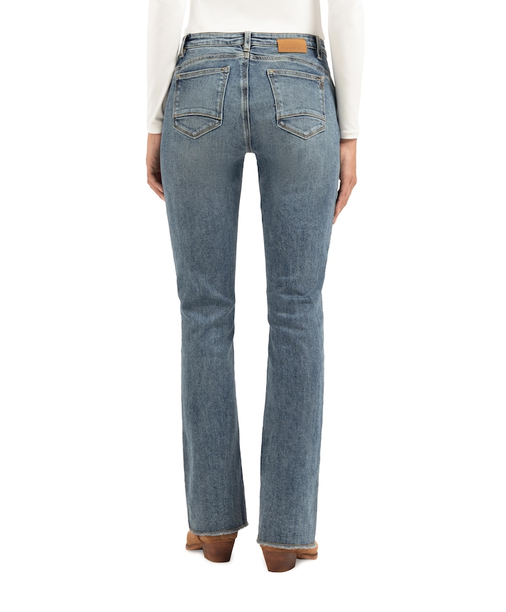 Florez flared dames jeans blauw