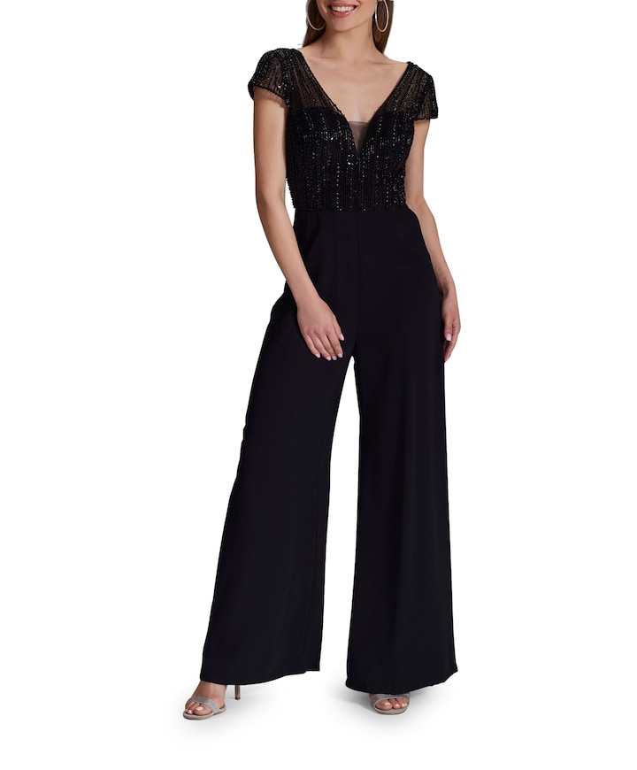 Jumpsuit mit Stickerei und kleinem dames jumpsuit zwart