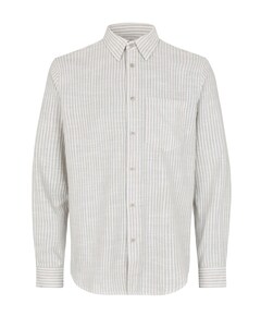 Heren overhemd lange mouw beige