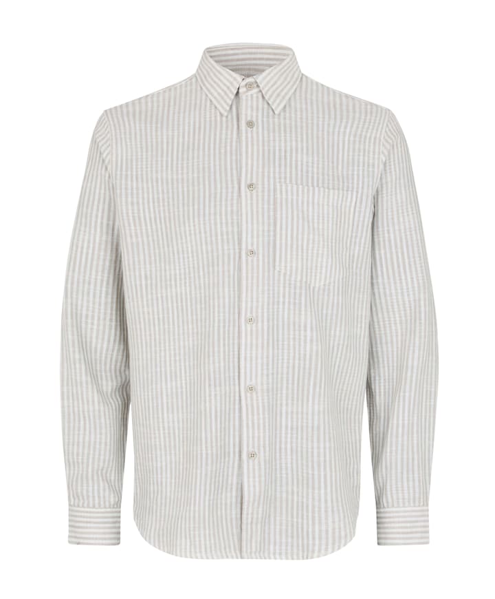 Heren overhemd lange mouw beige