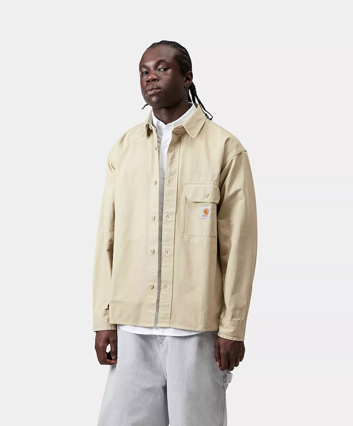 Heren overshirt beige