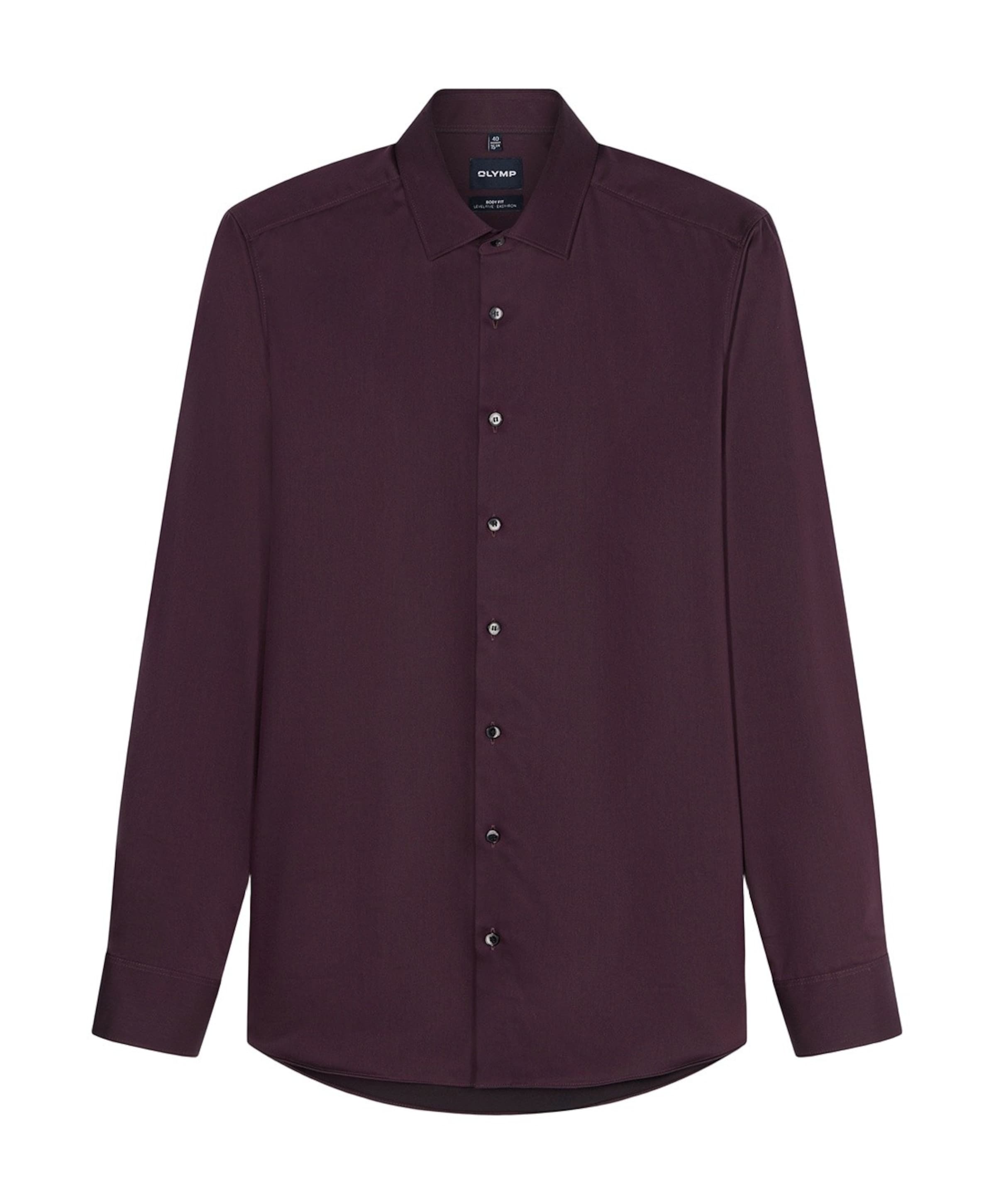Heren overhemd lange mouw bordeaux