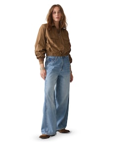 Barrel fit Vintage cotton twill dames jeans blauw