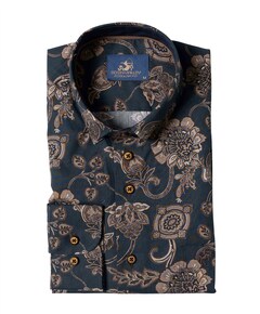 Heren overhemd lange mouw blauw