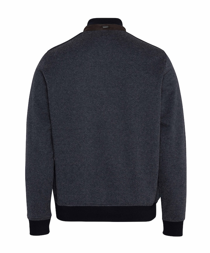 Heren trui met rits blauw