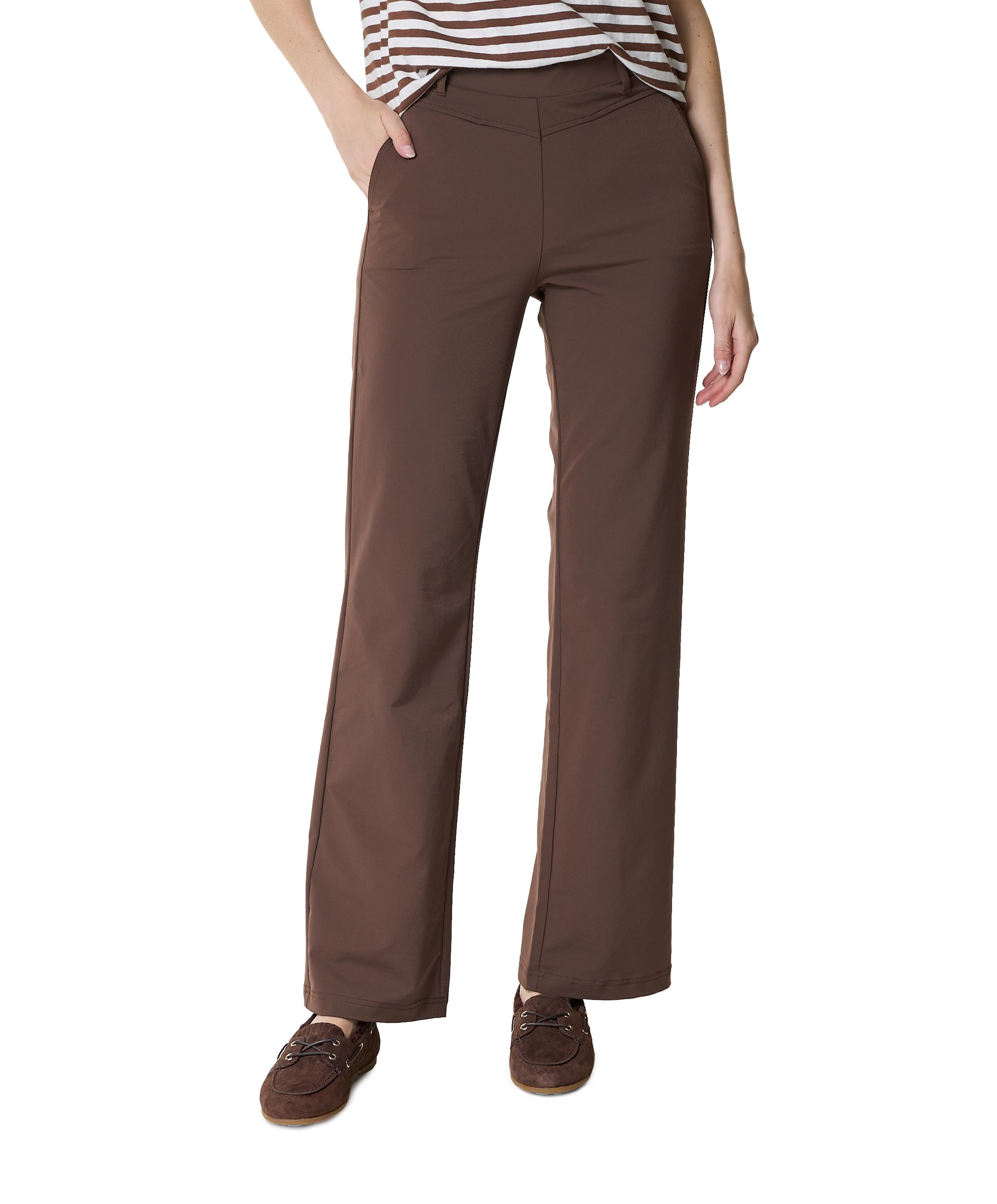 recht TRAVEL dames broek bruin