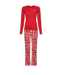 Dames pyjamaset rood