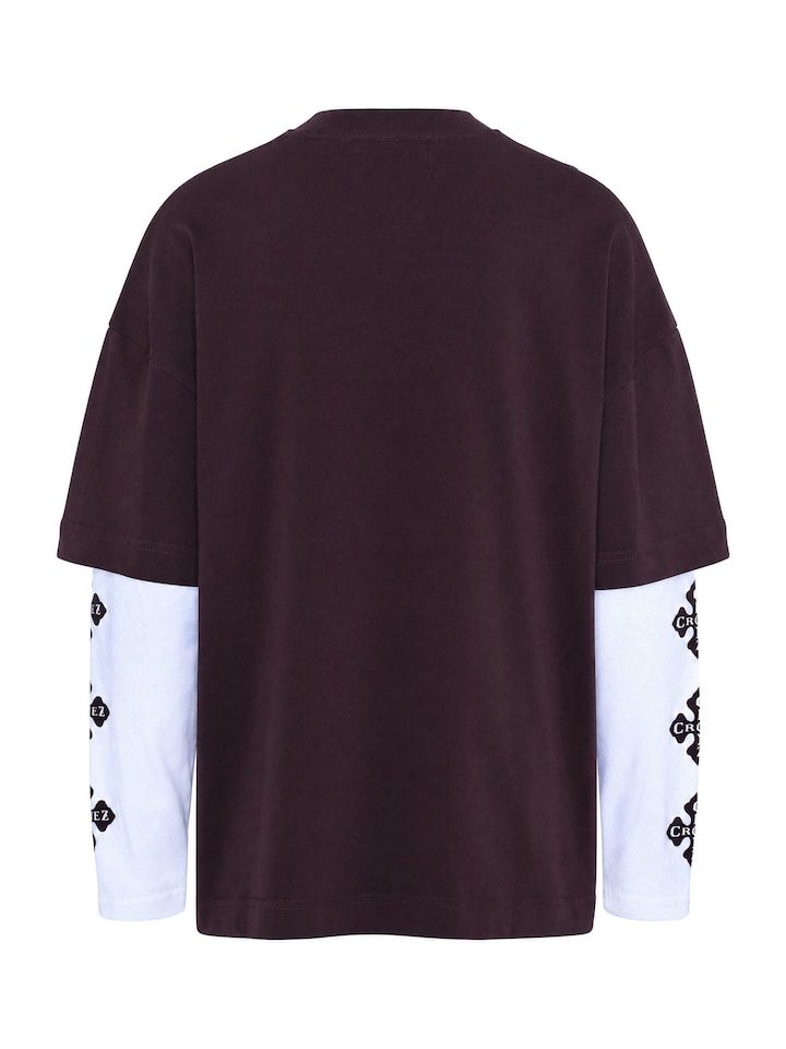 Heren longsleeve bordeaux