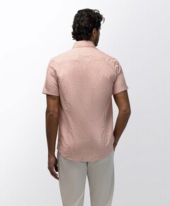 Heren overhemd korte mouw oranje