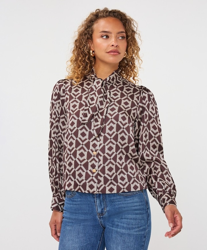 Dames blouse bruin