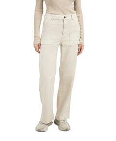 Cargo broek met rechte pijpen dames broek beige