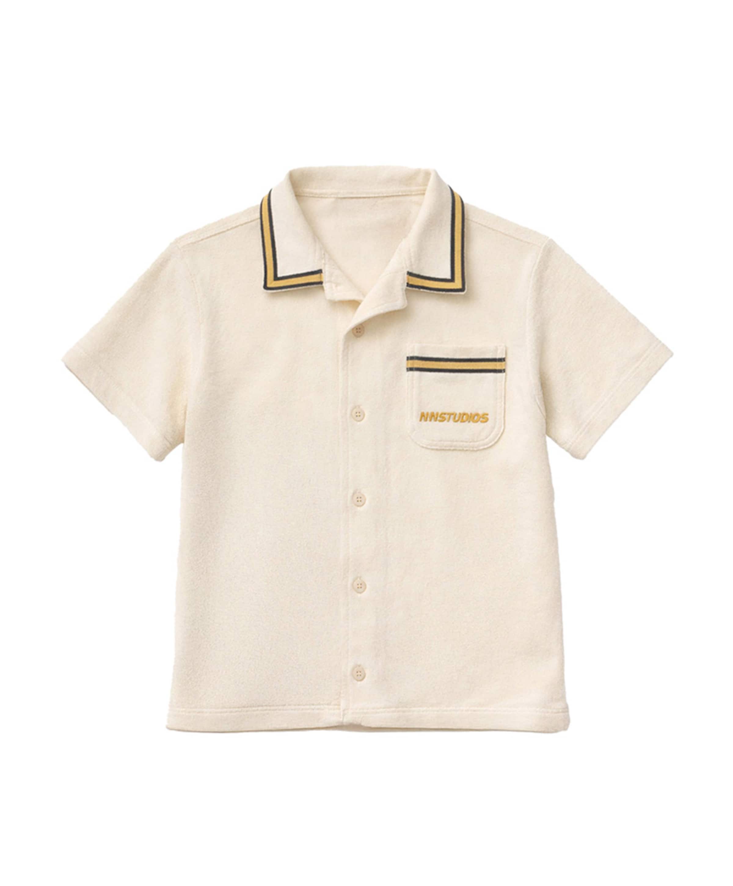Jongens overhemd korte mouw beige