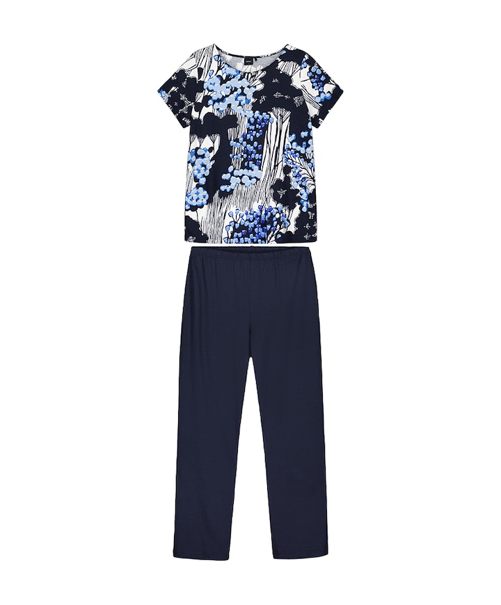 Dames pyjamaset blauw