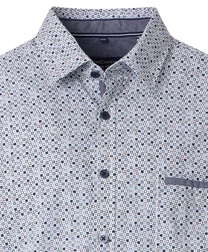 Overhemd korte mouw blauw