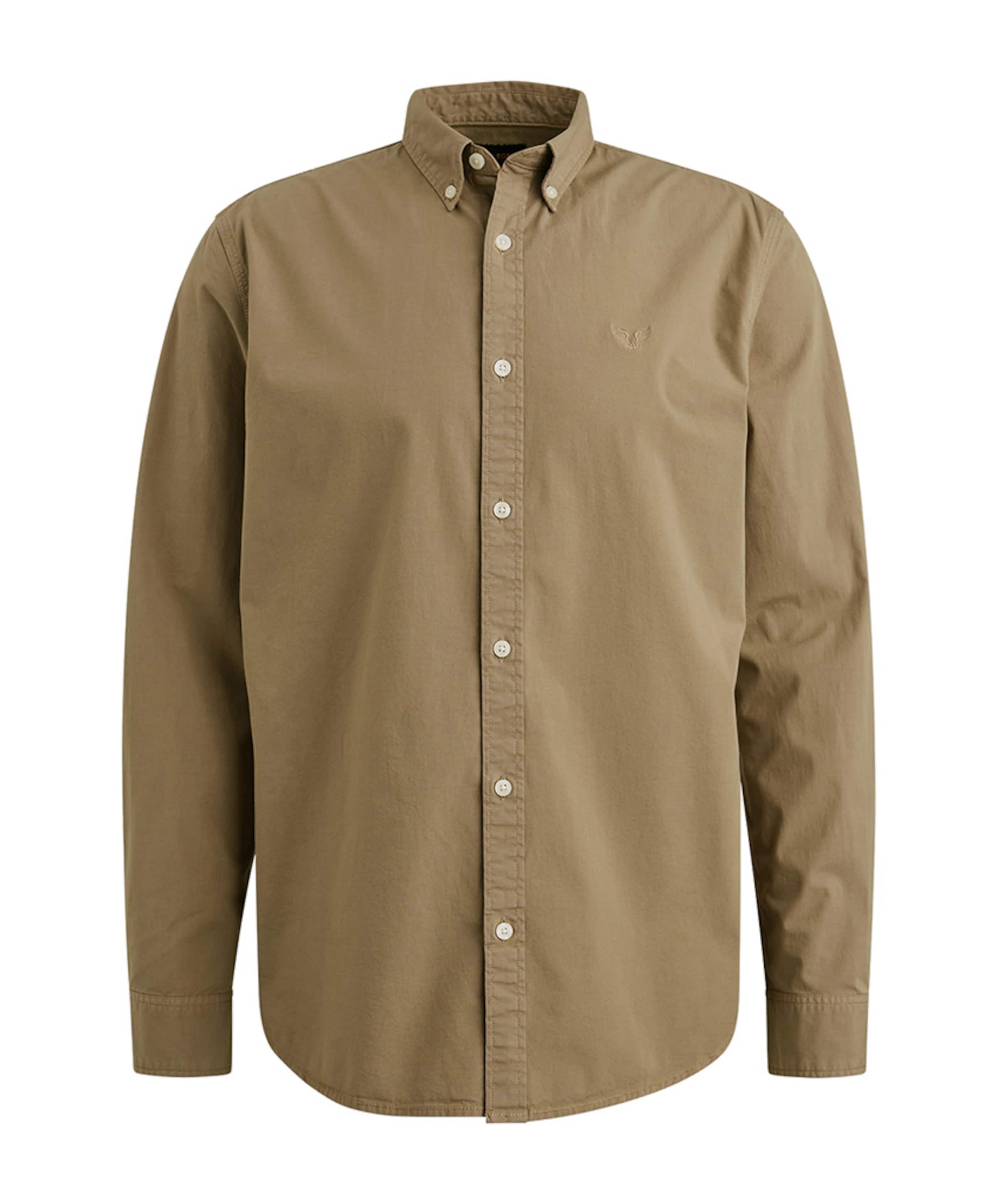 Heren overhemd lange mouw beige