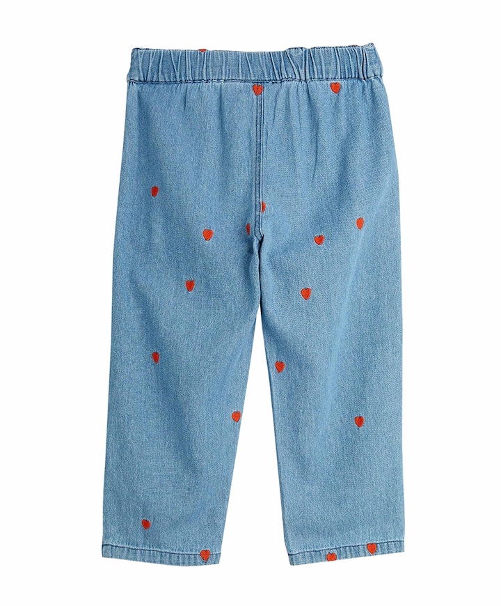 Mini hearts woven jeans blauw