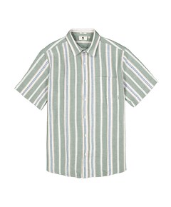 Heren overhemd korte mouw groen