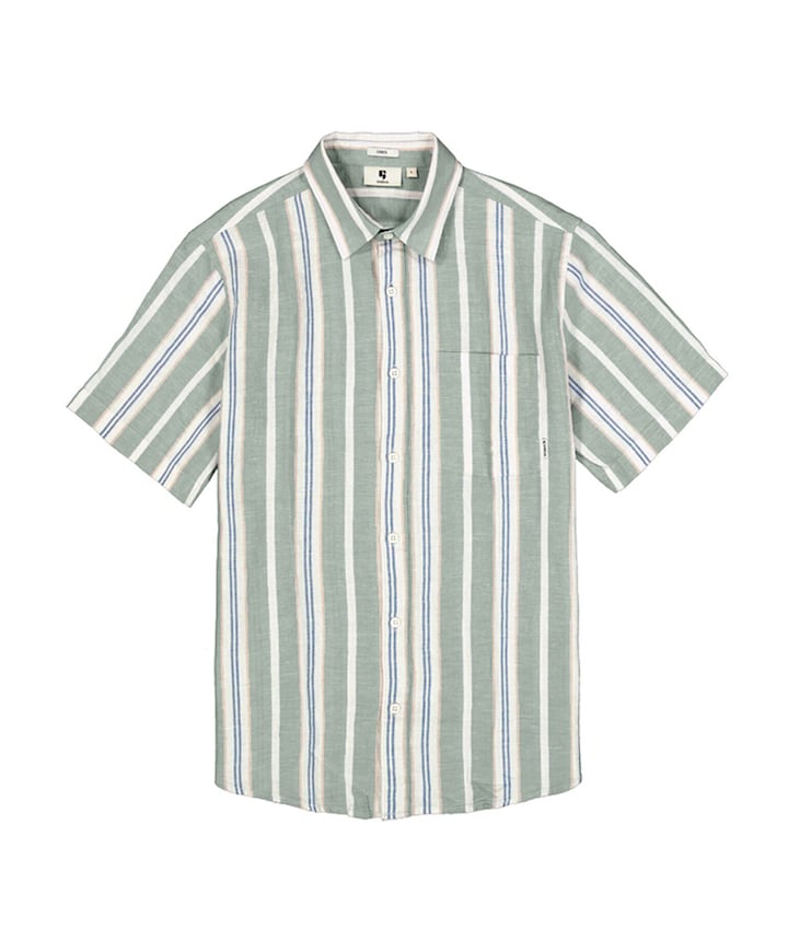 Heren overhemd korte mouw groen