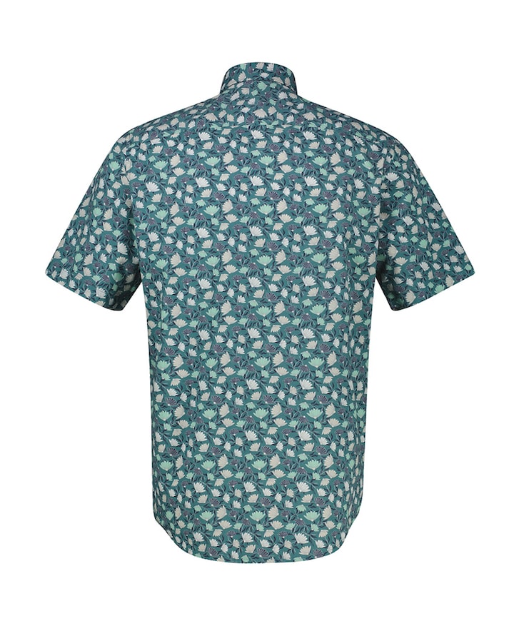 Heren overhemd korte mouw groen