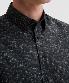 Heren overhemd lange mouw blauw