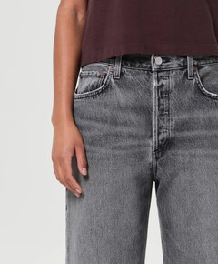 Low slung baggy dames jeans grijs