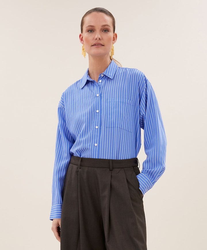 Dames blouse blauw