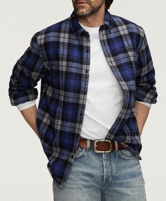 Heren overshirt blauw