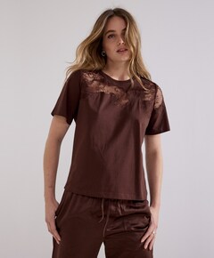 Dames T-shirt bruin