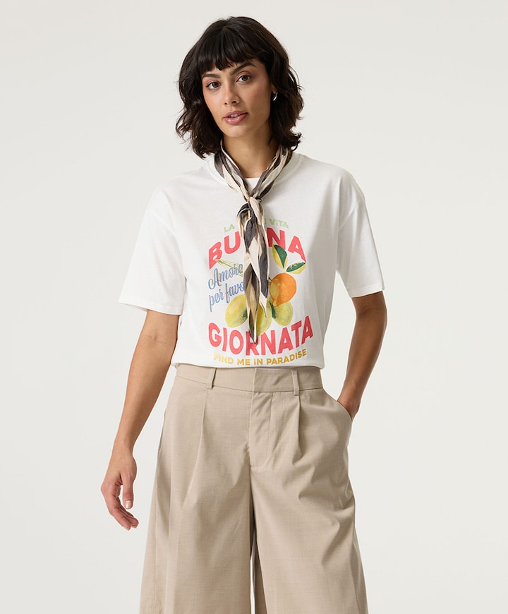 Dames T-shirt ecru
