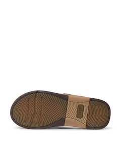 Leather offshore heren slipper bruin