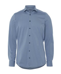 Heren overhemd lange mouw blauw