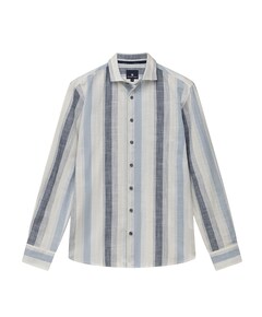 Heren overhemd lange mouw blauw