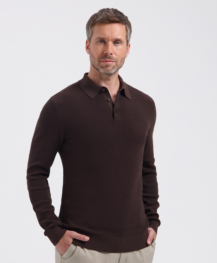 Heren polo bruin